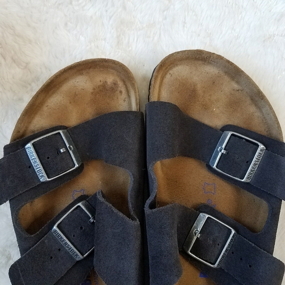 Birkenstock Arizona Soft Footbed Black Suede Sandals - Picture 8 of 9